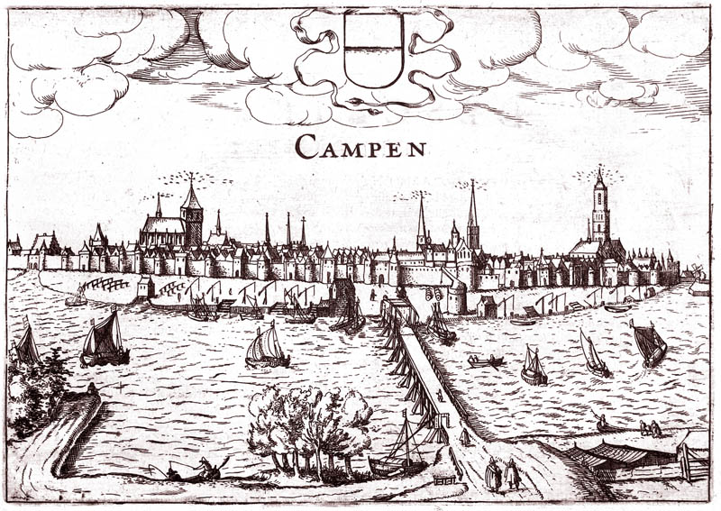 Gezicht op Kampen 1613 Guiccardini